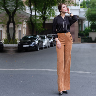 Quần Ống Loe Quần Tây Công Sở Cao Cấp Thời trang thiết kế Hity PAN051 (Cát Sahara)
