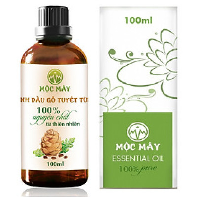 Tinh dầu Gỗ Tuyết Tùng (Hoàng Đàn) 100ml Mộc Mây - tinh dầu thiên nhiên nguyên chất 100% - chất lượng và mùi hương vượt trội, mạnh mẽ nồng nàn, nhưng êm dịu sẽ giúp cho bạn có những giây phút không thể tuyệt vời hơn - Có kiểm định