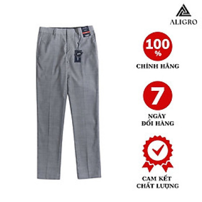Quần âu nam ALIGRO màu xám kẻ,chuẩn form slimfit, chất vải nano cao cấp tôn dáng ALGO1037