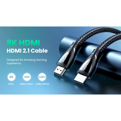 Ugreen UG40180HD150TK 2m 2.1 HDMI 8K 60hz 48Gpbs Male to Male Braided Cable 4k 120hz - HÀNG CHÍNH HÃNG