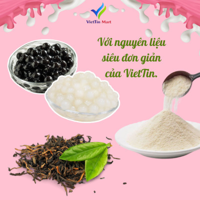 Set Nguyên Liệu Pha Trà Sữa Thái Xanh (Thành phẩm 30 35 ly) VietTin Mart