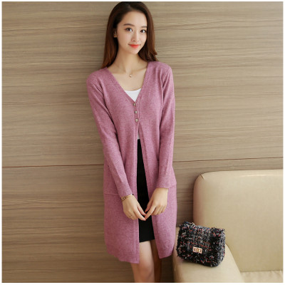 Áo khoác len nữ, áo cardigan dáng dài có cúc đóng 2 túi xinh xắn hb33