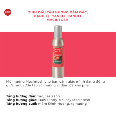 Tinh dầu tán hương đậm đặc, dạng xịt Yankee Candle - Macintosh (42.5g)