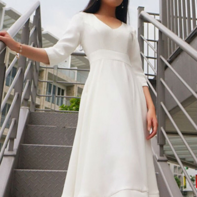 Đầm Nữ Cổ Chữ V F’Amor - Trắng