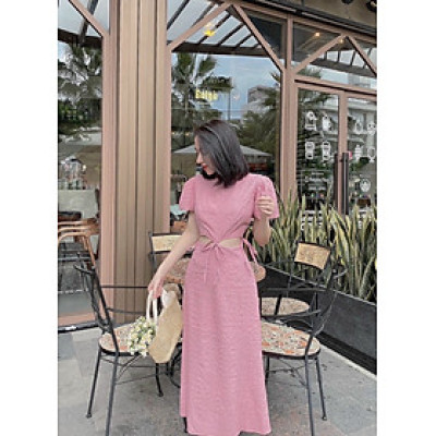 Đầm midi dáng dài dự tiệc MYMY dạo phố khoét eo sang trọng 