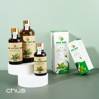 Tinh dầu Bạc Hà nguyên chất 50ml - Hoa Nén - Vegan - Thư giãn, khử mùi, đuổi chuột