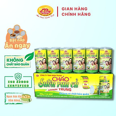 Cháo sườn rau củ Minh Trung 365g - Cháo Sườn 24 (thùng 24 lon)