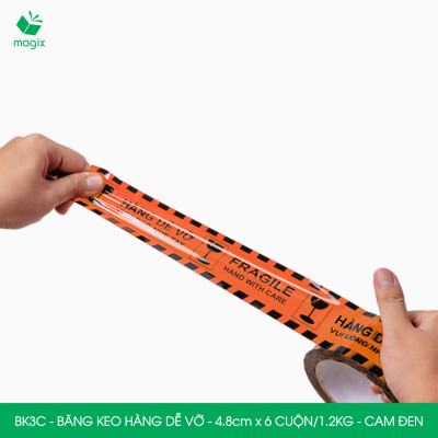 Combo 6 cuộn băng keo HÀNG DỄ VỠ 4.8 cm - Băng dính niêm phong đóng hàng - Nhiều màu