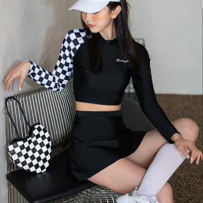 Bộ đồ bơi bikini kín đáo nữ hai mảnh đi tắm biển áo dài tay kèm váy - B34