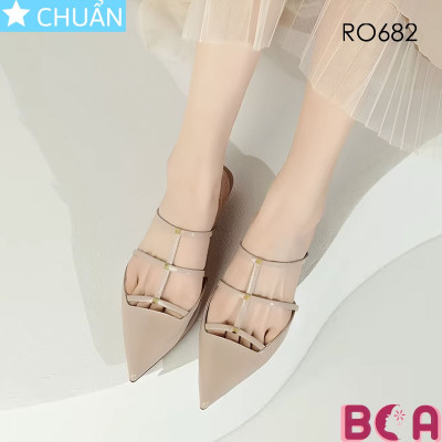 Dép Guốc Nữ Gót 4cm RO682 ROSATA tại BCASHOP Nhẹ Nhàng, Tinh Tế, Dễ Dàng Mix Đồ, Với Chất PU Cao Cấp, Êm Chân