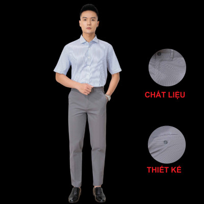 Quần kaki nam ALIGRO chất liệu kaki mềm mịn cao cấp dáng slimfit màu xám ALGK069
