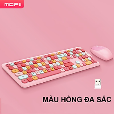 Combo bàn phím chuột không dây MOFII 666 thiết kế hiện đại đa dạng màu sắc kết nối bằng chip USB 2.4GHz - HÀNG CHÍNH HÃNG 