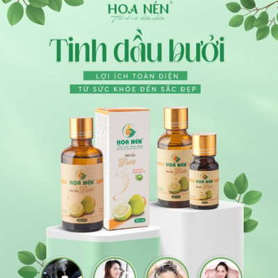 Tinh dầu Bưởi nguyên chất Hoa Nén 100ml - 3ml - Hoa Nén - Chăm sóc tóc, đẹp da, làm thơm phòng