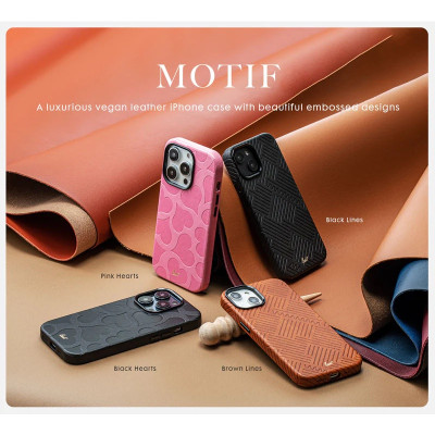 Ốp LAUT Motif Dành Cho iPhone 14 Pro/ 14 Pro Max Khung TPU Dễ Tháo Lắp Phủ Da Thuần Chay PU Êm Ái Sang Bền Chống Sốc 3m Hàng Chính Hãng