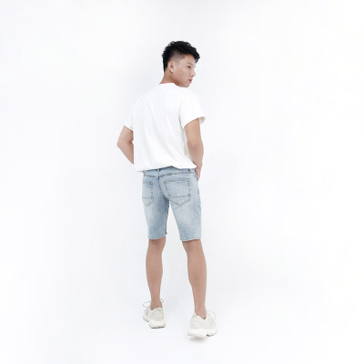 Quần Short Jeans Nam Cao Cấp HUNTER X-RAYS Form Slimfit  Màu Xanh Wash Bạc S37