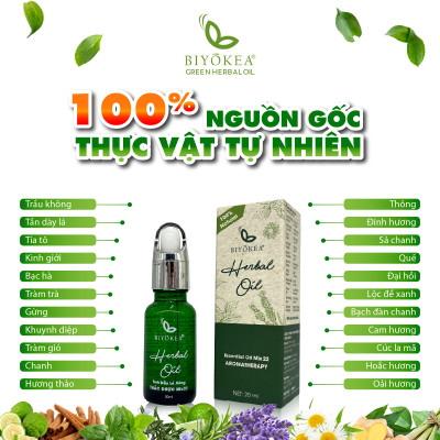 Tinh Dầu Lá Xông Mix22 Biyokea Thiên Nhiên Nguyên Chất 20ml