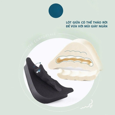 COMBO 2 CẶP Lót mũi giày cao gót cao su non đệm êm ngón chân MÀU ĐEN VÀ MÀU KEM