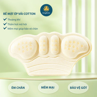 Lót giày cánh bướm loại lớn dày 6mm có hạt silicone chống trầy da, chống tuột gót sau - Buybox - BBPK275