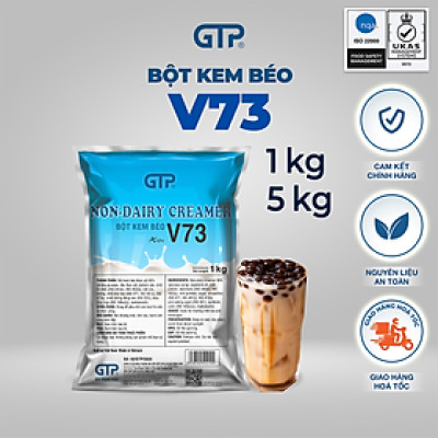 Bột kem béo pha trà sữa V73 (1KG) - Độ béo vừa phải, thích hợp nhiều gu thưởng thức trà sữa - SP Chính Hãng (Bột kem béo hiệu V73 (1kg/bao))
