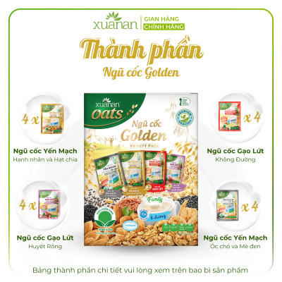 Combo 11 Hộp Ngũ Cốc Golden (Variety Pack) Xuân An [ít đường] 400G {25g*16 gói}