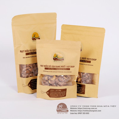 Hạt điều vỏ lụa rang muối VIETCROP 450gr