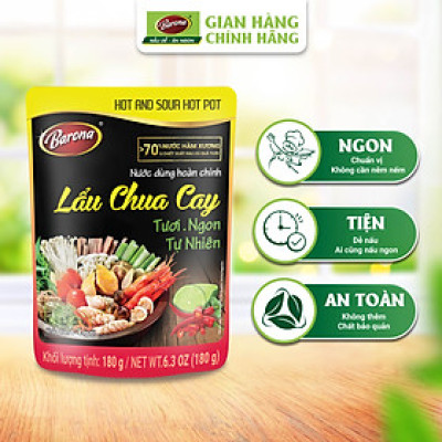 Nước Dùng Hoàn Chỉnh Barona - Lẩu Chua Cay 180g