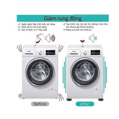 Bộ 4 Chân Chống Rung Kê Máy Giặt, Chân Kê Máy Giặt Tủ Lạnh Cao Cấp – Tiện Lợi, Dễ Dàng Vệ Sinh - HÀNG CHÍNH HÃNG MINIIN