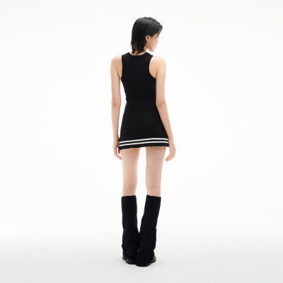 DOTTIE - Đầm sát nách phối viền - Đen - D0541