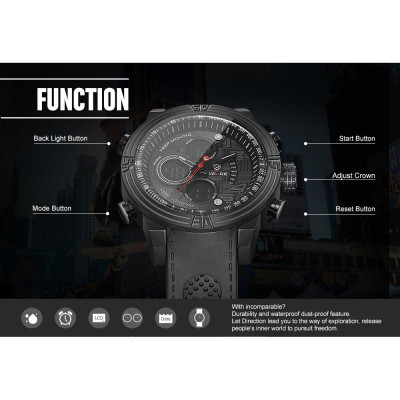 Đồng hồ điện tử kỹ thuật số thạch anh cho nam WEIDE WH5209