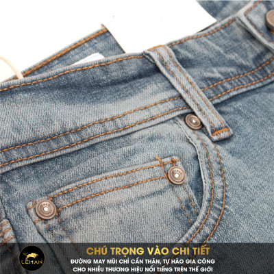 Quần Jean nam Leman xanh bạc rách JD18 - Slim Form