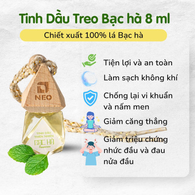 Tinh dầu treo Bạc hà 8ml | tinh dầu treo xe, tinh dầu treo phòng, tinh dầu NEO