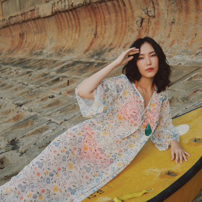 Áo Choàng Đi Biển Soleil DRE229 thời trang thiết kế Hity