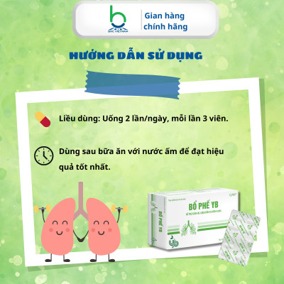 Viên Uống Bổ Phế YB Hỗ Trợ Giảm Ho, Giảm Đờm, Bổ Phế Hiệu Quả - 30 viên