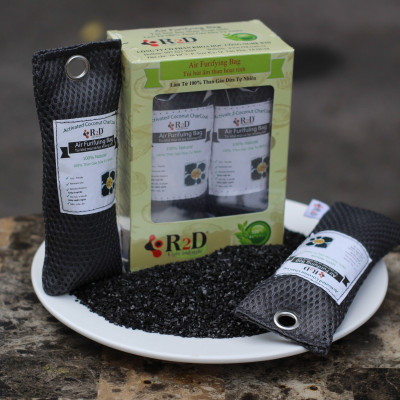 Túi hút ẩm khử mùi và lọc không khí cho tủ Giày Dép (hộp 4 túi nhỏ) làm từ Than hoạt tính gáo dừa