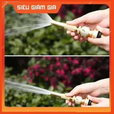 Bộ dây vòi xịt nước rửa xe, tưới cây . tăng áp 3 lần, loại 7m, 10m 206587 cút sập,nối đen + tặng mở chai