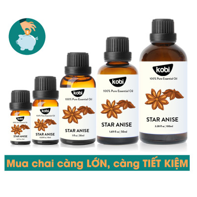 Tinh dầu Hồi Kobi Star anise essential oil giúp đuổi muỗi, khử mùi, làm thơm phòng - 5ml
