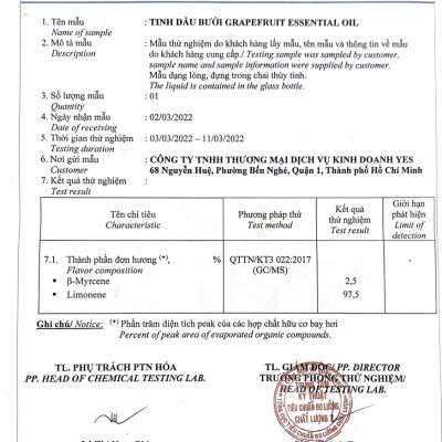 TINH DẦU BƯỞI YES! ( GRAPERFRUIT ESSENTIAL OIL ) 10ML