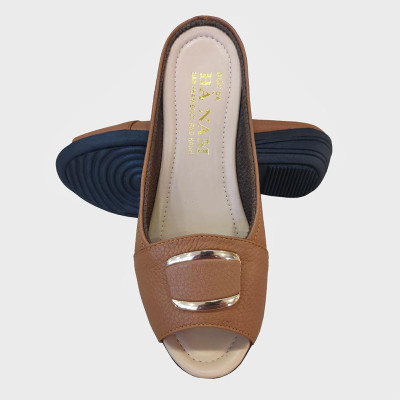 Dép Nữ Quai Ngang Đế Xuồng Da Bò Thật TiTi ĐÔ Cao Cấp DNU2097d