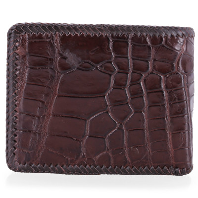 Ví nam Huy Hoàng da cá sấu đan viền gai bụng màu đen, nâu đất, nâu đỏ, vàng bò HC2254-2711-2712-2713