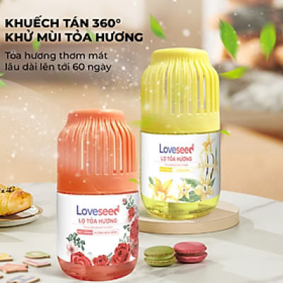 Lọ tỏa hương Loveseed hương thơm tự nhiên dễ chịu khử mùi sáp thơm phòng thế hệ mới 60 ngày - Dung tích 200m