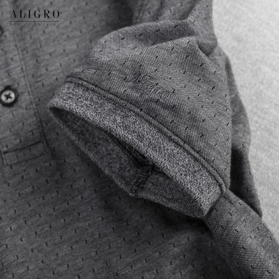 Áo polo nam cộc tay trơn màu xám đậm aligro ALGPLO46