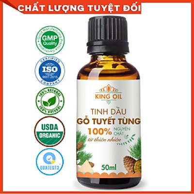 Tinh dầu gỗ Tuyết Tùng (Hoàng Đàn) 50ml nguyên chất từ thiên nhiên, xông phòng, khử mùi, thơm phòng, đuổi muỗi, thư giản - KingOil