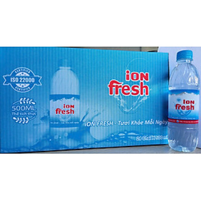 Nước uống đóng chai tinh khiết 500ml - iON FRESH thùng 24 chai