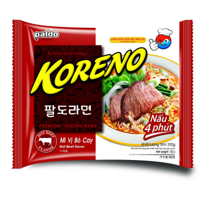 Thùng 24 Gói Mì vị Bò cay Koreno 100g