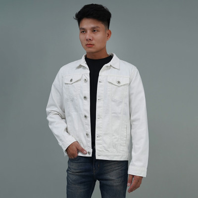 Áo Khoác Jeans Cao Cấp HUNTER X-RAYS  Form Slim  Cotton Màu Trắng K12