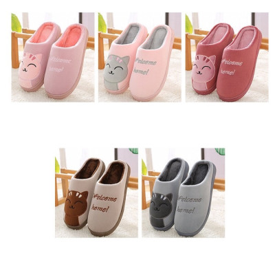 Dép Bông Đi Trong Nhà Hình Mèo Dễ Thương Cực Êm, Đế Nhựa Dẻo Được Khâu Rất Chắc Chắn. DP97