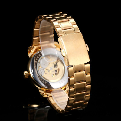 Đồng hồ cơ thời trang dây đeo bằng thép không gỉ