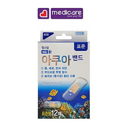 Băng Cá Nhân MomsDerm Neo Waterproof Aqua Bandage Chống Thấm Nước 12 cái