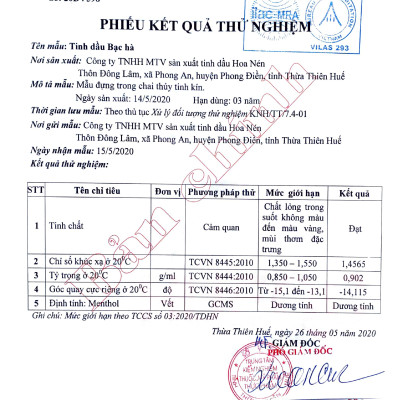 Tinh dầu Bạc Hà nguyên chất Hoa Nén 3ml - 100ml - Thư giãn, kháng khuẩn, làm đẹp da