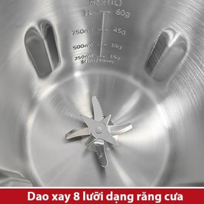 Máy làm sữa hạt Masuto 1L xay các loại hạt siêu nhuyễn mịn chống trào, 8 chế độ nấu, dễ vệ sinh hàng chính hãng